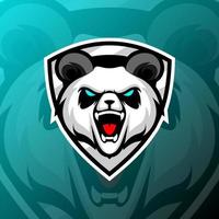 Vektorgrafik-Illustration eines wütenden Pandas im Esport-Logo-Stil. perfekt für Spielteam oder Produktlogo vektor