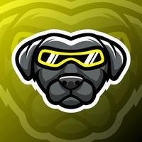 vektorgrafik illustration av en hund i esport logotyp stil. perfekt för spelteam eller produktlogotyp vektor