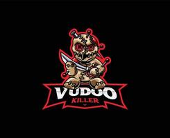 voodoo maskot logotyp design vektor