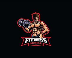 gym maskot logotyp design vektor