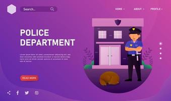 mall för målsida för polisens webbplats vektor