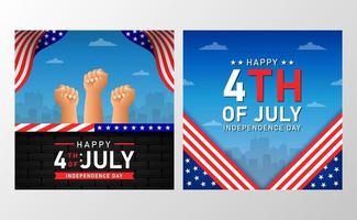 glad 4 juli amerika självständighetsdagen bakgrund och banner vektor