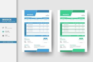 elegant blå och grön vektor faktura mall design