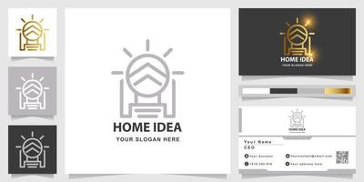 Home-Idee-Logo-Vorlage mit Visitenkarten-Design vektor