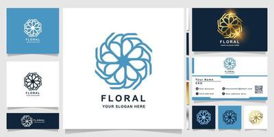 Blumen-, Boutique- oder Ornament-Logo-Vorlage mit Visitenkarten-Design. kann für Spa-, Salon-, Schönheits- oder Boutique-Logo-Design verwendet werden. vektor