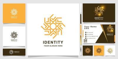 Luxus-Ornament-Logo-Vorlage mit Visitenkarten-Design. vektor