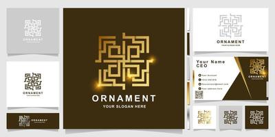 Ornament- oder Windows-Logo-Vorlage mit Visitenkarten-Design. vektor