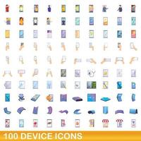 100 Gerätesymbole im Cartoon-Stil vektor
