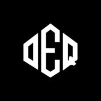 oeq bokstavslogotypdesign med polygonform. oeq polygon och kubformad logotypdesign. oeq hexagon vektor logotyp mall vita och svarta färger. oeq monogram, affärs- och fastighetslogotyp.