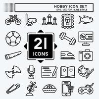 Icon-Set-Hobby. geeignet für Bildungssymbol. Linienstil. einfaches Design editierbar. Design-Vorlagenvektor. einfache Abbildung vektor