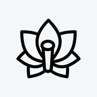 Symbol Lotus. geeignet für japanisches symbol. Linienstil. einfaches Design editierbar. Design-Vorlagenvektor. einfache Abbildung vektor