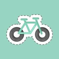 aufkleber linie geschnitten radfahren. geeignet für Bildungssymbol. einfaches Design editierbar. Design-Vorlagenvektor. einfache Abbildung vektor