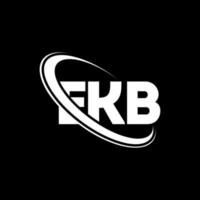 ekb logotyp. ekb brev. ekb bokstavslogotyp design. initialer ekb logotyp länkad med cirkel och versaler monogram logotyp. ekb typografi för teknik, företag och fastighetsmärke. vektor