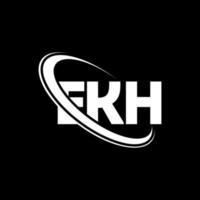 ekh-Logo. ekh Brief. Ekh-Brief-Logo-Design. Initialen ekh-Logo verbunden mit Kreis und Monogramm-Logo in Großbuchstaben. ekh Typografie für Technologie-, Business- und Immobilienmarke. vektor