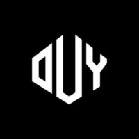 ouy-Buchstaben-Logo-Design mit Polygonform. Ouy Polygon- und Würfelform-Logo-Design. Ouy Sechseck-Vektor-Logo-Vorlage in weißen und schwarzen Farben. Ouy-Monogramm, Geschäfts- und Immobilienlogo. vektor