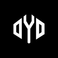 oyo-Buchstaben-Logo-Design mit Polygonform. oyo Polygon- und Würfelform-Logo-Design. oyo Sechseck-Vektor-Logo-Vorlage in weißen und schwarzen Farben. Oyo-Monogramm, Geschäfts- und Immobilienlogo. vektor