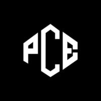 PC-Brief-Logo-Design mit Polygonform. PCE-Polygon- und Würfelform-Logo-Design. pce Sechseck-Vektor-Logo-Vorlage in weißen und schwarzen Farben. PCE-Monogramm, Geschäfts- und Immobilienlogo. vektor