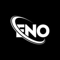 eno logotyp. eno brev. eno bokstavslogotypdesign. initialer eno logotyp länkad med cirkel och versaler monogram logotyp. eno typografi för teknik, affärs- och fastighetsmärke. vektor