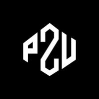 pzu-Buchstaben-Logo-Design mit Polygonform. pzu Polygon- und Würfelform-Logo-Design. Pzu Sechseck-Vektor-Logo-Vorlage in weißen und schwarzen Farben. pzu-monogramm, geschäfts- und immobilienlogo. vektor