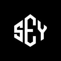 Sey brev logotyp design med polygon form. sey polygon och kub form logotyp design. Sey hexagon vektor logotyp mall vita och svarta färger. sey monogram, affärs- och fastighetslogotyp.