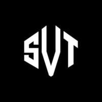 svt-Buchstaben-Logo-Design mit Polygonform. svt Polygon- und Würfelform-Logo-Design. svt Sechseck-Vektor-Logo-Vorlage in weißen und schwarzen Farben. svt-monogramm, geschäfts- und immobilienlogo. vektor