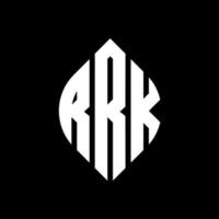 rrk-Kreis-Buchstaben-Logo-Design mit Kreis- und Ellipsenform. rrk Ellipsenbuchstaben mit typografischem Stil. Die drei Initialen bilden ein Kreislogo. rrk-Kreis-Emblem abstrakter Monogramm-Buchstaben-Markierungsvektor. vektor