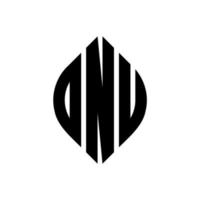 Onu-Kreis-Buchstaben-Logo-Design mit Kreis- und Ellipsenform. Onu-Ellipsenbuchstaben mit typografischem Stil. Die drei Initialen bilden ein Kreislogo. Onu-Kreis-Emblem abstrakter Monogramm-Buchstaben-Markierungsvektor. vektor