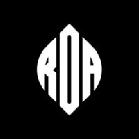Roa Circle Letter Logo Design mit Kreis- und Ellipsenform. roa ellipsenbuchstaben mit typografischem stil. Die drei Initialen bilden ein Kreislogo. Roa-Kreis-Emblem abstrakter Monogramm-Buchstaben-Markierungsvektor. vektor