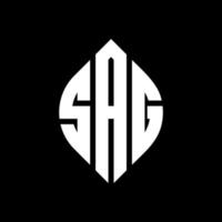 sag cirkel bokstav logo design med cirkel och ellips form. saga ellips bokstäver med typografisk stil. de tre initialerna bildar en cirkellogotyp. sag cirkel emblem abstrakt monogram brev märke vektor. vektor