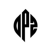 opz-Kreisbuchstaben-Logo-Design mit Kreis- und Ellipsenform. opz Ellipsenbuchstaben mit typografischem Stil. Die drei Initialen bilden ein Kreislogo. opz Kreisemblem abstrakter Monogramm-Buchstabenmarkierungsvektor. vektor