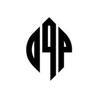 oqp-Kreisbuchstaben-Logo-Design mit Kreis- und Ellipsenform. oqp Ellipsenbuchstaben mit typografischem Stil. Die drei Initialen bilden ein Kreislogo. oqp Kreisemblem abstrakter Monogramm-Buchstabenmarkierungsvektor. vektor