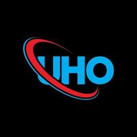 uho logotyp. uho brev. uho design av bokstavslogotyp. initialer uho logotyp länkad med cirkel och versaler monogram logotyp. uho typografi för teknik, företag och fastighetsmärke. vektor