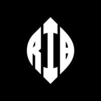 rib cirkel bokstav logo design med cirkel och ellips form. revben ellips bokstäver med typografisk stil. de tre initialerna bildar en cirkellogotyp. revben cirkel emblem abstrakt monogram bokstaven märke vektor. vektor