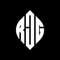 Rjg-Kreisbuchstaben-Logo-Design mit Kreis- und Ellipsenform. Rjg-Ellipsenbuchstaben mit typografischem Stil. Die drei Initialen bilden ein Kreislogo. rjg-Kreis-Emblem abstrakter Monogramm-Buchstaben-Markierungsvektor. vektor