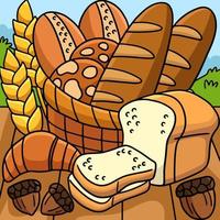 Thanksgiving gebackenes Brot farbiger Cartoon vektor