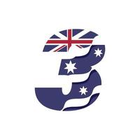 australische numerische Flagge 3 vektor