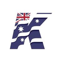 Flagge des australischen Alphabets k vektor