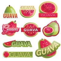 Guave-Logo-Set, Cartoon-Stil vektor