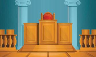 Gerichtsgebäude-Konzept-Hintergrund, Cartoon-Stil vektor