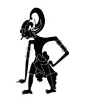 Silhouette der indonesischen traditionellen Marionette, auch bekannt als Wayang Kulit vektor