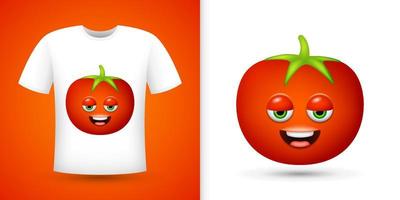Tomate auf weißem Hemd. Vektor