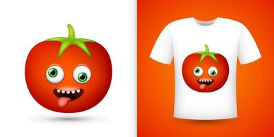 Tomate auf weißem Hemd. Vektor