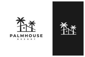 kreatives logo-design des palmenhauses vektor