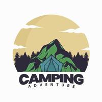 vektor illustration design med camping resa tema. med subtila färger