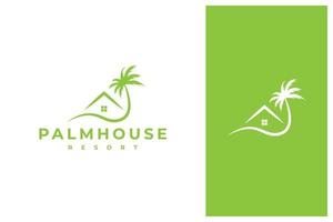 kreatives logo-design des palmenhauses vektor