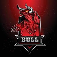 wildes Red Bull Esport Gaming Maskottchen Logo vektor