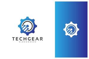 modernes Gear-Logo im Tech-Stil vektor