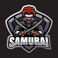 samurai maskot design vektor