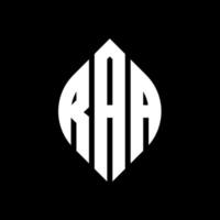 raa-Kreis-Buchstaben-Logo-Design mit Kreis- und Ellipsenform. raa ellipsenbuchstaben mit typografischem stil. Die drei Initialen bilden ein Kreislogo. raa Kreisemblem abstrakter Monogramm-Buchstabenmarkierungsvektor. vektor