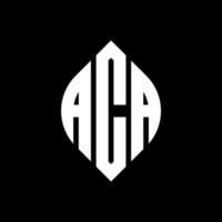 Aca-Kreis-Buchstaben-Logo-Design mit Kreis- und Ellipsenform. aca-ellipsenbuchstaben mit typografischem stil. Die drei Initialen bilden ein Kreislogo. Aca-Kreis-Emblem abstrakter Monogramm-Buchstaben-Markierungsvektor. vektor